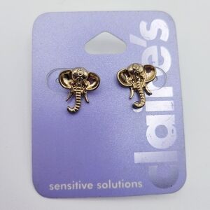 Claire's Gold Tone Elephant Stud Earrings